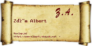 Zám Albert névjegykártya